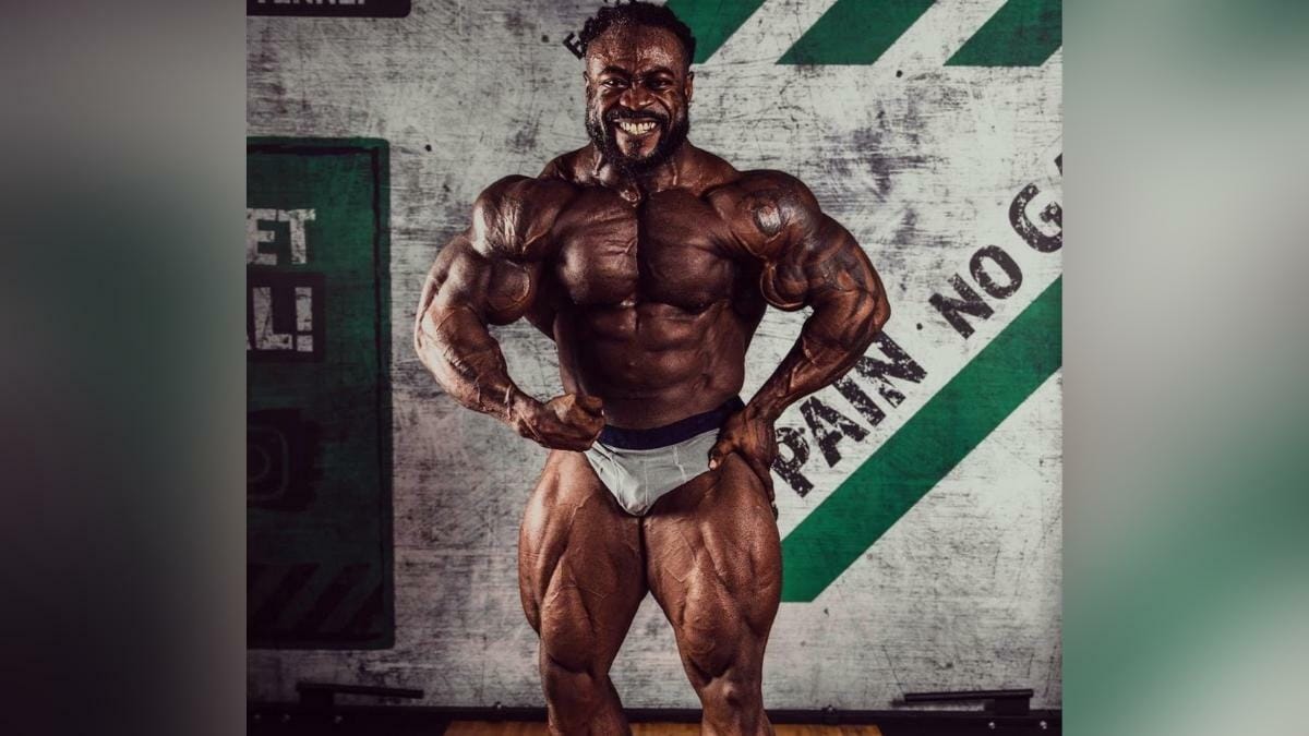 Professional bodybuilder William Bonac hitting a most muscular pose